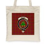 Canvas Tote Bags Royal Grant Of Rothiemurchus Clan Badge Tartan Plaid Tote Bag - Scotstee Shop