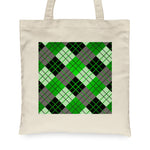 Canvas Tote Bags Royal Green Clan Badge Tartan Plaid Tote Bag - Scotstee Shop