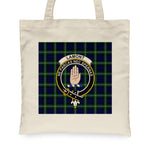 Canvas Tote Bags Royal Lamont Clan Badge Tartan Plaid Tote Bag - Scotstee Shop