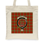 Canvas Tote Bags Royal Langlands Clan Badge Tartan Plaid Tote Bag - Scotstee Shop