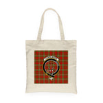 Canvas Tote Bags Royal Langlands Clan Badge Tartan Plaid Tote Bag - Scotstee Shop