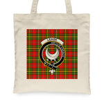 Canvas Tote Bags Royal Leask Red Clan Badge Tartan Plaid Tote Bag - Scotstee Shop