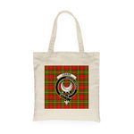 Canvas Tote Bags Royal Leask Red Clan Badge Tartan Plaid Tote Bag - Scotstee Shop