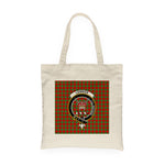 Canvas Tote Bags Royal Lennox Clan Badge Tartan Plaid Tote Bag - Scotstee Shop