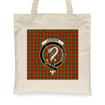 Canvas Tote Bags Royal Lennox Crest Clan Badge Tartan Plaid Tote Bag - Scotstee Shop