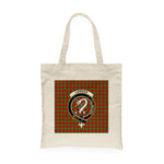 Canvas Tote Bags Royal Lennox Crest Clan Badge Tartan Plaid Tote Bag - Scotstee Shop