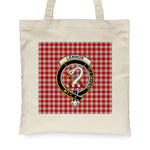 Canvas Tote Bags Royal Lennox Crest Dress Clan Badge Tartan Plaid Tote Bag - Scotstee Shop