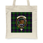Canvas Tote Bags Royal Leslie Hunting Clan Badge Tartan Plaid Tote Bag - Scotstee Shop