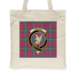 Canvas Tote Bags Royal Lindsay Ancient Clan Badge Tartan Plaid Tote Bag - Scotstee Shop