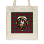 Canvas Tote Bags Royal Lindsay Clan Badge Tartan Plaid Tote Bag - Scotstee Shop