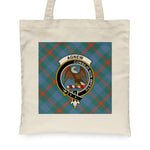 Canvas Tote Bags Royal Scottish Agnew Ancient Clan Badge Tartan Plaid Tote Bag - Scotstee Shop