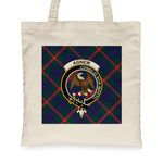 Canvas Tote Bags Royal Scottish Agnew Modern Clan Badge Tartan Plaid Tote Bag - Scotstee Shop