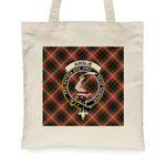 Canvas Tote Bags Royal Scottish Ainslie Clan Badge Tartan Plaid Tote Bag - Scotstee Shop