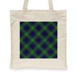 Canvas Tote Bags Royal Scottish Auchinleck Clan Badge Tartan Plaid Tote Bag - Scotstee Shop