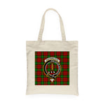 Canvas Tote Bags Royal Scottish Auchinleck Clan Badge Tartan Plaid Tote Bag - Scotstee Shop