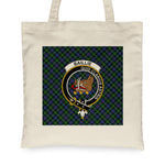 Canvas Tote Bags Royal Scottish Auchinleck Clan Badge Tartan Plaid Tote Bag - Scotstee Shop