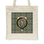 Canvas Tote Bags Royal Scottish Balfour Modern Clan Badge Tartan Plaid Tote Bag - Scotstee Shop