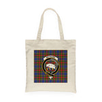 Canvas Tote Bags Royal Scottish Bethune Clan Badge Tartan Plaid Tote Bag - Scotstee Shop