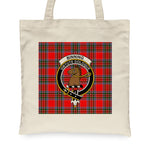 Canvas Tote Bags Royal Scottish Binning Clan Badge Tartan Plaid Tote Bag - Scotstee Shop
