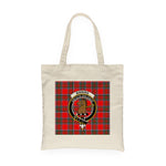 Canvas Tote Bags Royal Scottish Binning Clan Badge Tartan Plaid Tote Bag - Scotstee Shop