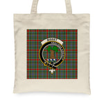Canvas Tote Bags Royal Scottish Bisset Clan Badge Tartan Plaid Tote Bag - Scotstee Shop