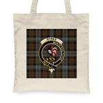 Canvas Tote Bags Royal Scottish Blackwatch Brown Clan Badge Tartan Plaid Tote Bag - Scotstee Shop