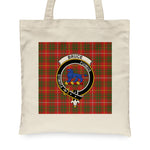 Canvas Tote Bags Royal Scottish Bruce Ancient Clan Badge Tartan Plaid Tote Bag - Scotstee Shop
