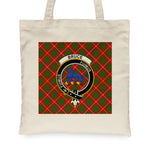 Canvas Tote Bags Royal Scottish Bruce Clan Badge Tartan Plaid Tote Bag - Scotstee Shop