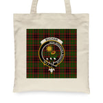 Canvas Tote Bags Royal Scottish Buchan Modern Clan Badge Tartan Plaid Tote Bag - Scotstee Shop