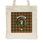 Canvas Tote Bags Royal Scottish Buchanan Clan Badge Tartan Plaid Tote Bag - Scotstee Shop