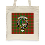 Canvas Tote Bags Royal Scottish Burnett Clan Badge Tartan Plaid Tote Bag - Scotstee Shop