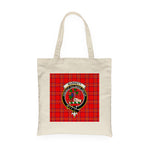 Canvas Tote Bags Royal Scottish Burnett Modern Clan Badge Tartan Plaid Tote Bag - Scotstee Shop
