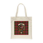 Canvas Tote Bags Royal Scottish Byres Clan Badge Tartan Plaid Tote Bag - Scotstee Shop