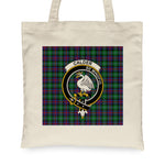 Canvas Tote Bags Royal Scottish Calder Clan Badge Tartan Plaid Tote Bag - Scotstee Shop