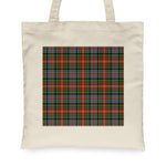 Canvas Tote Bags Royal Scottish Caledonia Ancient Clan Badge Tartan Plaid Tote Bag - Scotstee Shop