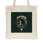 Canvas Tote Bags Royal Scottish Carmichael Modern Clan Badge Tartan Plaid Tote Bag - Scotstee Shop