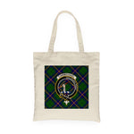 Canvas Tote Bags Royal Scottish Carmichael Modern Clan Badge Tartan Plaid Tote Bag - Scotstee Shop