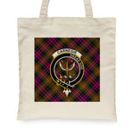 Canvas Tote Bags Royal Scottish Carnegie Modern Clan Badge Tartan Plaid Tote Bag - Scotstee Shop