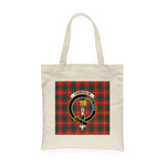 Canvas Tote Bags Royal Scottish Chisholm Ancient Clan Badge Tartan Plaid Tote Bag - Scotstee Shop