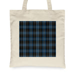 Canvas Tote Bags Royal Scottish Clergy Blue Clan Badge Tartan Plaid Tote Bag - Scotstee Shop