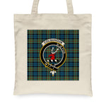 Canvas Tote Bags Royal Scottish Colquhoun Ancient Clan Badge Tartan Plaid Tote Bag - Scotstee Shop