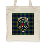 Canvas Tote Bags Royal Scottish Colquhoun Modern Clan Badge Tartan Plaid Tote Bag - Scotstee Shop