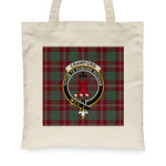 Canvas Tote Bags Royal Scottish Crawford Modern Clan Badge Tartan Plaid Tote Bag - Scotstee Shop