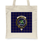 Canvas Tote Bags Royal Scottish Crichton Clan Badge Tartan Plaid Tote Bag - Scotstee Shop