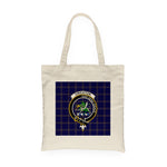 Canvas Tote Bags Royal Scottish Crichton Clan Badge Tartan Plaid Tote Bag - Scotstee Shop