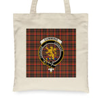 Canvas Tote Bags Royal Scottish Cumming Hunting Weathered Clan Badge Tartan Plaid Tote Bag - Scotstee Shop