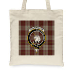 Canvas Tote Bags Royal Scottish Cunningham Burgundy Dancers Clan Badge Tartan Plaid Tote Bag - Scotstee Shop