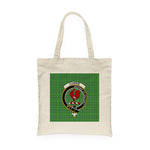 Canvas Tote Bags Royal Scottish Currie Clan Badge Tartan Plaid Tote Bag - Scotstee Shop