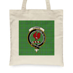 Canvas Tote Bags Royal Scottish Currie Clan Badge Tartan Plaid Tote Bag - Scotstee Shop