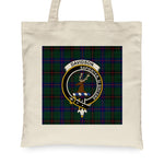 Canvas Tote Bags Royal Scottish Davidson Modern Clan Badge Tartan Plaid Tote Bag - Scotstee Shop